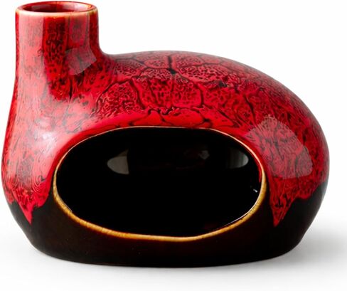 Handcrafted Ceramic Palo Santo Holder – Artistic Incense Burner for Meditation, Mindfulness and Zen Home Decor – Wabi-Sabi Style Cone Sculpture, Gift for Yoga, Relaxation & Aromatherapy (Viridis) in Saudi Arabia