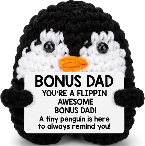 Belatelove Birthday Gifts for Bonus Dad from Daughter Son, Handmade Crochet Mini Penguin Father's Day for Father Daddy Dad, Funny I Love You Gift for Dads Small Easter Decor in Saudi Arabia