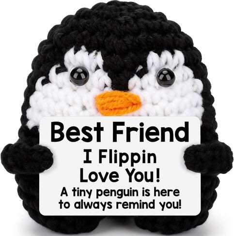 Belatelove Birthday Gifts for Bonus Dad from Daughter Son, Handmade Crochet Mini Penguin Father's Day for Father Daddy Dad, Funny I Love You Gift for Dads Small Easter Decor in Saudi Arabia