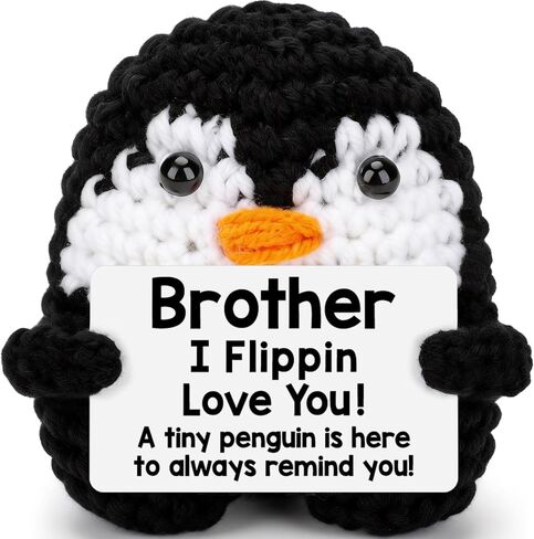 Belatelove Birthday Gifts for Bonus Dad from Daughter Son, Handmade Crochet Mini Penguin Father's Day for Father Daddy Dad, Funny I Love You Gift for Dads Small Easter Decor in Saudi Arabia
