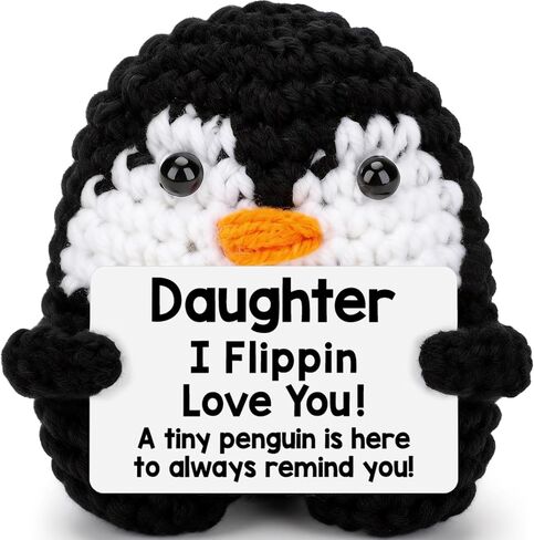 Belatelove Birthday Gifts for Bonus Dad from Daughter Son, Handmade Crochet Mini Penguin Father's Day for Father Daddy Dad, Funny I Love You Gift for Dads Small Easter Decor in Saudi Arabia