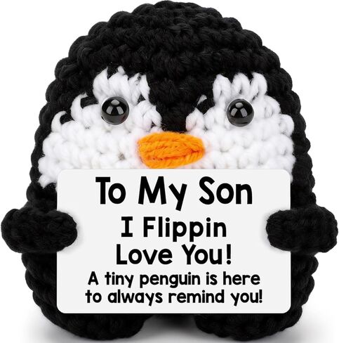 Belatelove Birthday Gifts for Bonus Dad from Daughter Son, Handmade Crochet Mini Penguin Father's Day for Father Daddy Dad, Funny I Love You Gift for Dads Small Easter Decor in Saudi Arabia