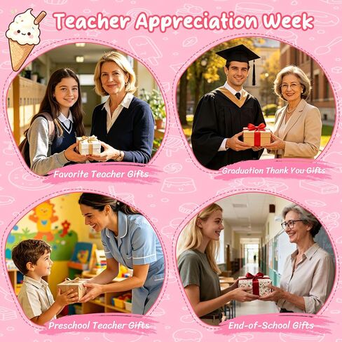 Teacher Appreciation Gifts - Thank You Teacher’s Day Retirement Graduation Gifts for Women - Birthday Funny Positive Crochet Ice Cream Desk Decor in Saudi Arabia