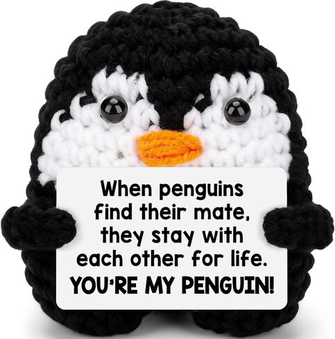 Belatelove Birthday Gifts for Bonus Dad from Daughter Son, Handmade Crochet Mini Penguin Father's Day for Father Daddy Dad, Funny I Love You Gift for Dads Small Easter Decor in Saudi Arabia