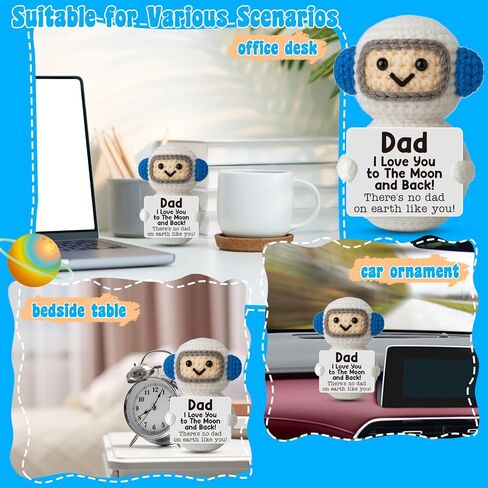 Handmade Crochet for Dad - Funny Cute Small Astronaut Gift for Dad, Father's Day Birthday Gifts from Daughter Son Wife, Papa Gift Idea in Saudi Arabia