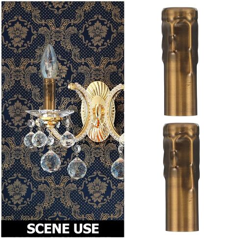 BESPORTBLE 10pcs Vintage Candle Covers for Chandeliers 25x80mm Metal Iron Crystal Lamp Socket Sleeves Hanging Lamp Accessories for Home Party Lighting Parts in Kuwait