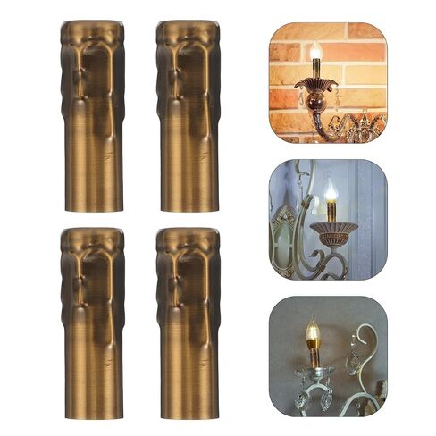 BESPORTBLE 10pcs Vintage Candle Covers for Chandeliers 25x80mm Metal Iron Crystal Lamp Socket Sleeves Hanging Lamp Accessories for Home Party Lighting Parts in Kuwait