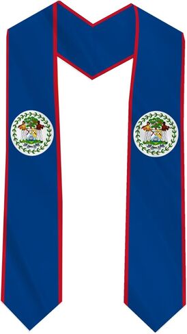 Belize Country Flag Graduation Stole Sash Double-Layer Ceremonial Scarf in Saudi Arabia
