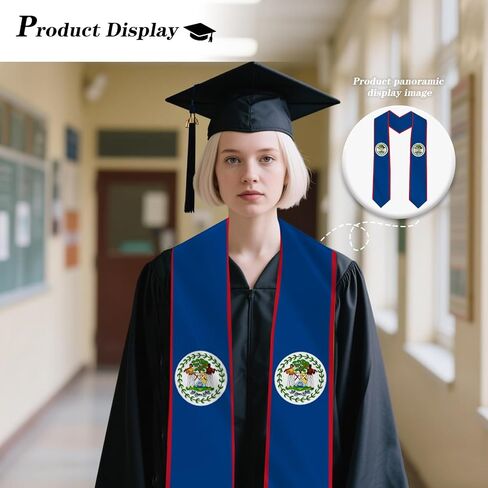 Belize Country Flag Graduation Stole Sash Double-Layer Ceremonial Scarf in Saudi Arabia