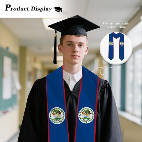 Belize Country Flag Graduation Stole Sash Double-Layer Ceremonial Scarf in Saudi Arabia