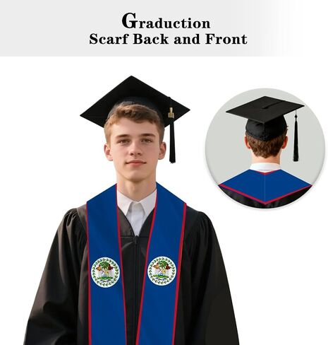 Belize Country Flag Graduation Stole Sash Double-Layer Ceremonial Scarf in Saudi Arabia