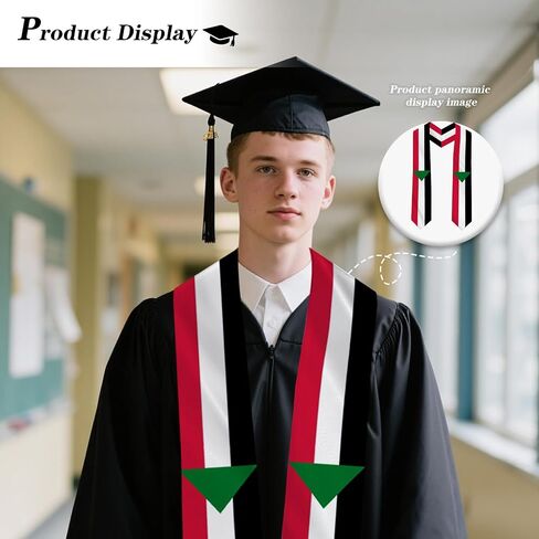 Sudan Country Flag Graduation Stole Sash Double-Layer Ceremonial Scarf in Saudi Arabia