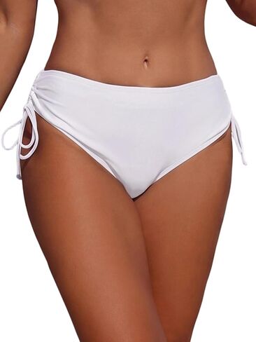 Women's High Waisted Bikini Bottoms Full Coverage Swimsuit Bottoms Side Tie Bathing Bottoms in Saudi Arabia