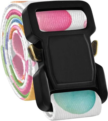 Colorful Polka Dots Kids Elastic Belts for Boys Girls, Adjustable Stretch Belt with Metal Buckle for Baseball Golf in Saudi Arabia