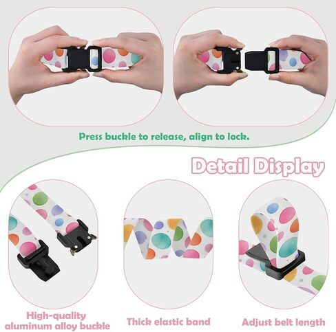Colorful Polka Dots Kids Elastic Belts for Boys Girls, Adjustable Stretch Belt with Metal Buckle for Baseball Golf in Saudi Arabia