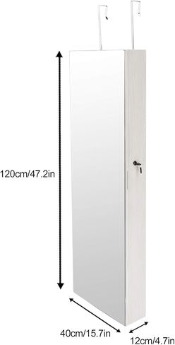 Wall Mount Mirror Jewelry Cabinet,hanging Armoire Organizer,Wall Jewelry Armoire Organizer with Mirror jewelry box/cabinet LEDs Mirror with Jewelry Storage,Hanging Jewelry Organizer Mirror in Kuwait