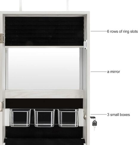 Wall Mount Mirror Jewelry Cabinet,hanging Armoire Organizer,Wall Jewelry Armoire Organizer with Mirror jewelry box/cabinet LEDs Mirror with Jewelry Storage,Hanging Jewelry Organizer Mirror in Kuwait