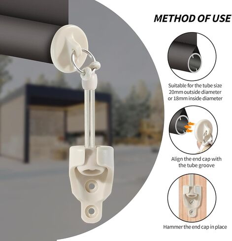 Replacement Bungee End Caps for Coolaroo Shades Black Cord Tip Repair Kit for Cordless Roller Blinds & Outdoor Shades in Saudi Arabia