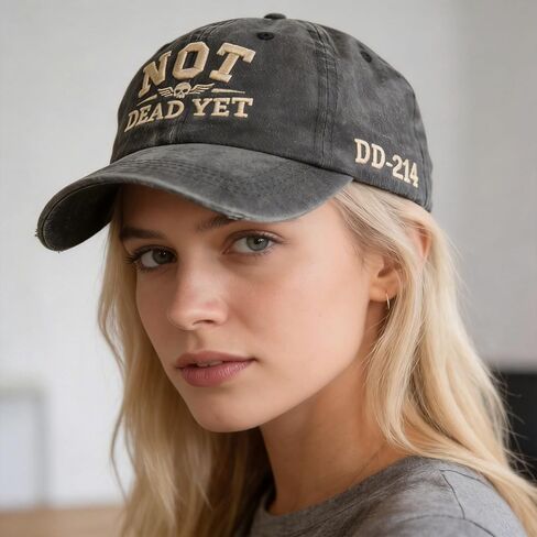 Not Dead Yet Embroidered Baseball Cap DD-214 for Men Women Vintage Still Not Dead Hats Trucker Dad Hat Funny DD214 Washed Cap in Saudi Arabia