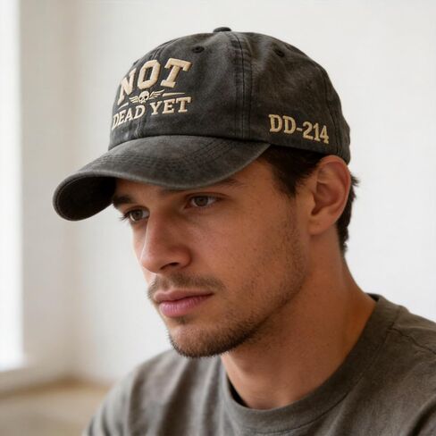 Not Dead Yet Embroidered Baseball Cap DD-214 for Men Women Vintage Still Not Dead Hats Trucker Dad Hat Funny DD214 Washed Cap in Saudi Arabia