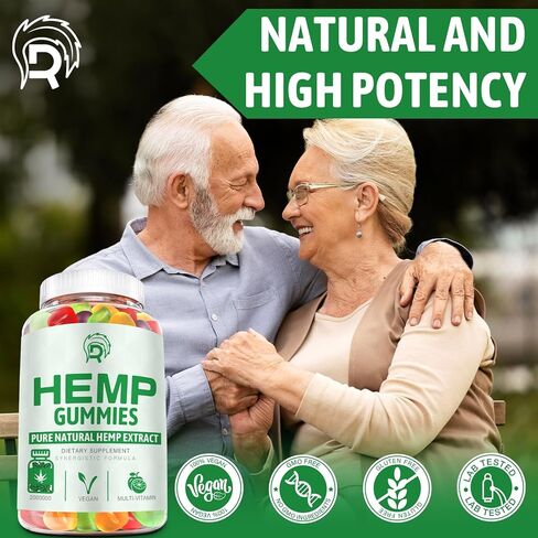 Hemp Gummies High Potency for Pain, Sleep, Anxiety Extra Strength Hemp Oil Gummies - 100% Natural Organic Bear Candy Hеmp Supplement Gummy for Adults(2 Pack) in Saudi Arabia