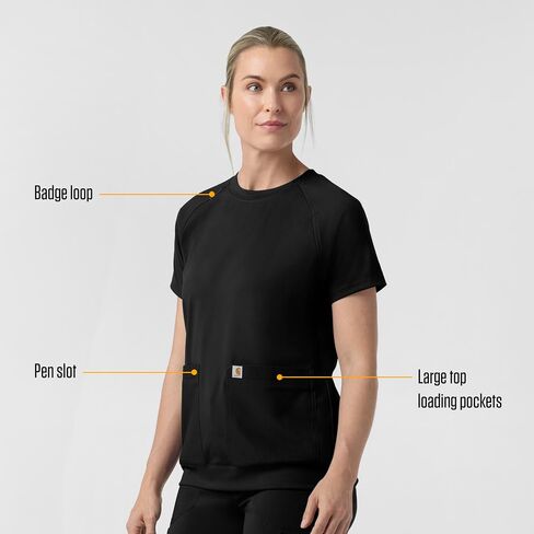 Carhartt Force Cross-Flex Knit Women's Crew Neck Scrub Top in Kuwait