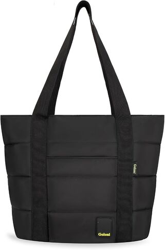 Tote Bag for Women, Lightweight Puffy Tote Bag with Zipper, Quilted Shoulder Bag for Travel, Work, Gym in Kuwait
