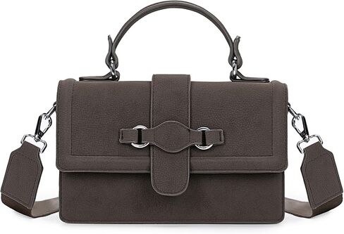 ALEX&MIA Classy Mini Structured Top Handle Handbag for Women - Small Crossbody Bag with Magnetic Flap & Removable Woven Strap in Saudi Arabia