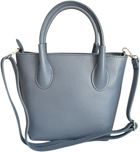 Perla Satchel Crossbody Mini Italian Leather Classy Purse | Italian Pebbled Leather, Small Structured Handbag, Top Handle, Crossbody Purse in Saudi Arabia
