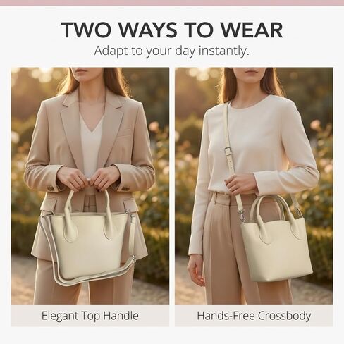 Perla Satchel Crossbody Mini Italian Leather Classy Purse | Italian Pebbled Leather, Small Structured Handbag, Top Handle, Crossbody Purse in Saudi Arabia