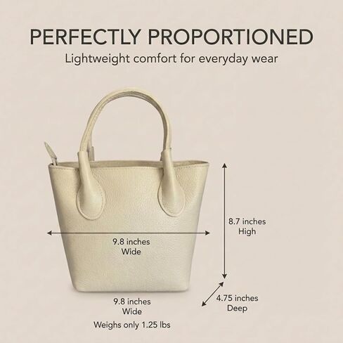 Perla Satchel Crossbody Mini Italian Leather Classy Purse | Italian Pebbled Leather, Small Structured Handbag, Top Handle, Crossbody Purse in Saudi Arabia