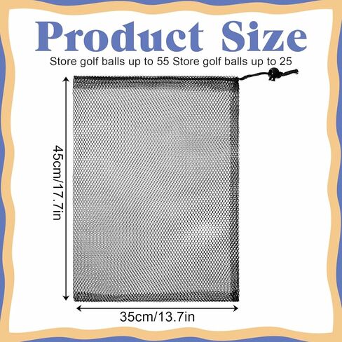 6 Pack Golf Ball Bag Small Mesh Bags Drawstring Nylon Mesh Drawstring Storage Bags, Golf Ball Pouch for Sports Equipment, Tennis, Beach, Travel Accessories in Kuwait