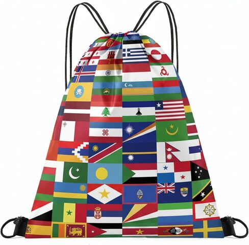 World Cup Drawstring Bag 2026 Soccer Merchandise,International Flags Football Decorations Accessories,Great Gifts for Fans,Multicultural Travel Gym String Bag for World Cup Events,Sports&Daily Use in Kuwait