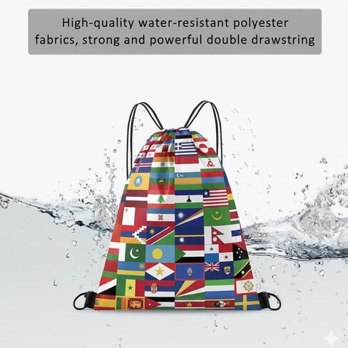 World Cup Drawstring Bag 2026 Soccer Merchandise,International Flags Football Decorations Accessories,Great Gifts for Fans,Multicultural Travel Gym String Bag for World Cup Events,Sports&Daily Use in Kuwait