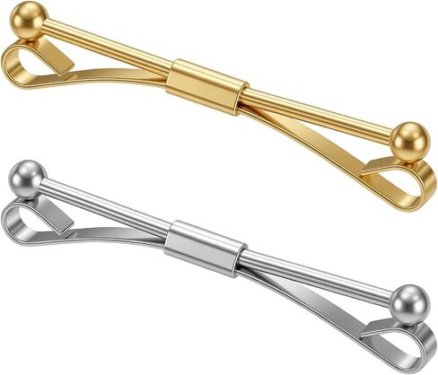 Shirt Collar Pins for Men with Gold Silver Tone, 2PCS Mens Collar Bar, Titanium Steel Business Collars Clip Tie Clips for Men Anniversary Wedding Party Business Meeting in Kuwait