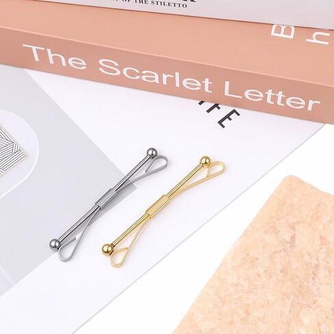 Shirt Collar Pins for Men with Gold Silver Tone, 2PCS Mens Collar Bar, Titanium Steel Business Collars Clip Tie Clips for Men Anniversary Wedding Party Business Meeting in Kuwait