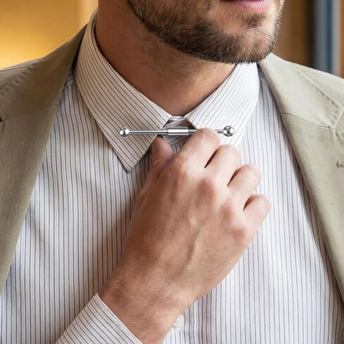 Shirt Collar Pins for Men with Gold Silver Tone, 2PCS Mens Collar Bar, Titanium Steel Business Collars Clip Tie Clips for Men Anniversary Wedding Party Business Meeting in Kuwait