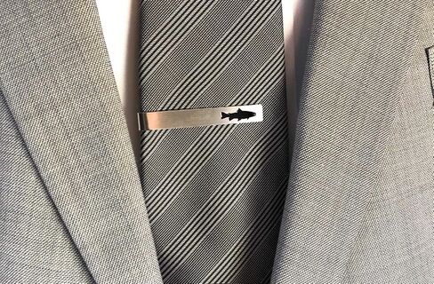 Trout Tie Bar – Handmade Stainless Steel Fishing Tie Clip for Men, Fly Fisherman Gift, Outdoor Sportsman Accessories in Kuwait