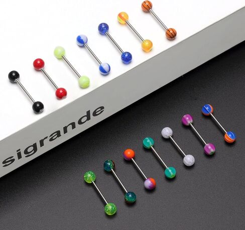 CrazyPiercing 14g Tongue Ring Barbells 150Pcs Wholesale Tongue Rings Assorted Colors for Women Man in Kuwait