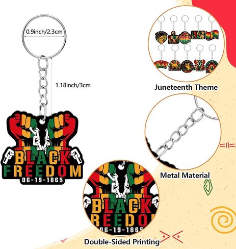 Uoeo 50 Pcs Juneteenth Keychain Gifts Bulk Wooden Juneteenth Party Favors 1865 Freedom Day Juneteenth Decorations for Women Men Key Ring Accessories African American Gifts Supplies, 10 Styles in Saudi Arabia