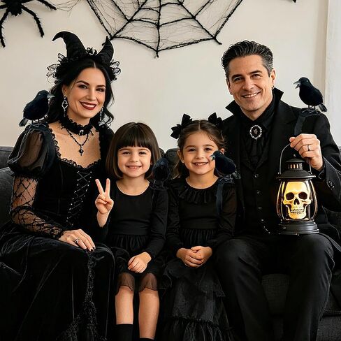 2-Pack Fake Black Crows, Birds Accessories Small Feather Shoulder Ravens Gothic Costume with Straps Pins for Cosplay Party in Saudi Arabia