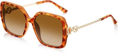 Retro Square Sunglasses for Women Oversized Vintage Style Sun Glasses UV Protection Metal Temple in Saudi Arabia