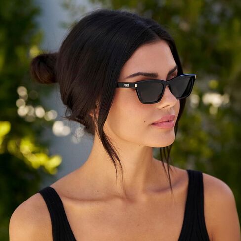 نظارات WearMe Pro WMP - نظارة شمسية مستطيلة مستقطبة على شكل عين القطة للسيدات: إطار ضيق لامع، نمط يومي أنيق in Kuwait