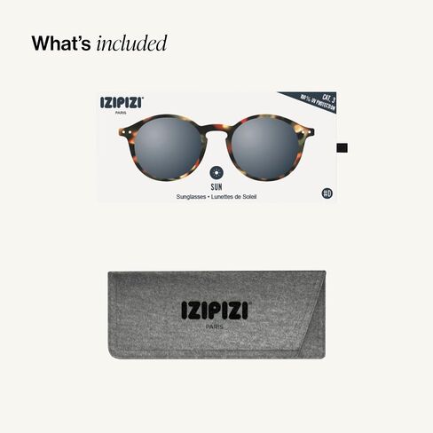 IZIPIZI SUN #D Sunglasses Men & Women Square Biobased Frame, Anti-Scratch Grey Lenses, 100% UV Category 3 Protection w/Pouch in Saudi Arabia