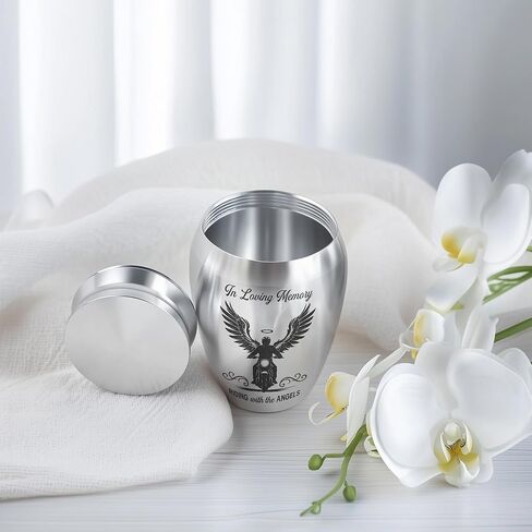 Motorcycle Mini Keepsake Urn, Stainless Steel Small Memorial Urn for Human Ashes, Decorative Funeral Urn for Biker Dad, Husband, Men, 2.56" Remembrance Vessel for Road Warriors in Saudi Arabia