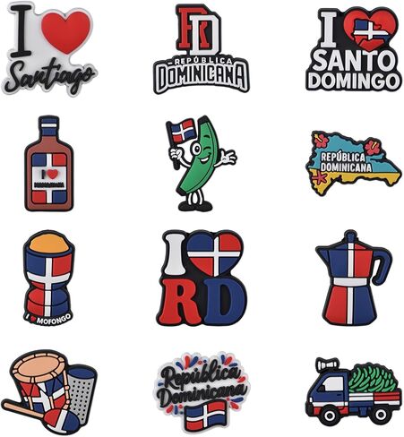 Dominicana Shoe Charms Flag Shoes Decoration Charms for Girls Boys Women Men Accessories Party Favor in Saudi Arabia