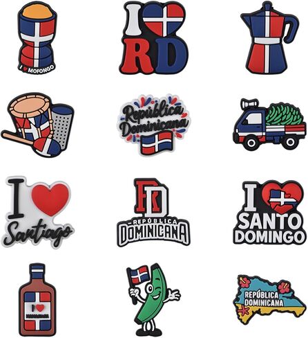 Dominicana Shoe Charms Flag Shoes Decoration Charms for Girls Boys Women Men Accessories Party Favor in Saudi Arabia