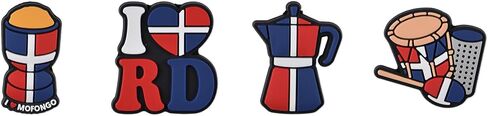 Dominicana Shoe Charms Flag Shoes Decoration Charms for Girls Boys Women Men Accessories Party Favor in Saudi Arabia