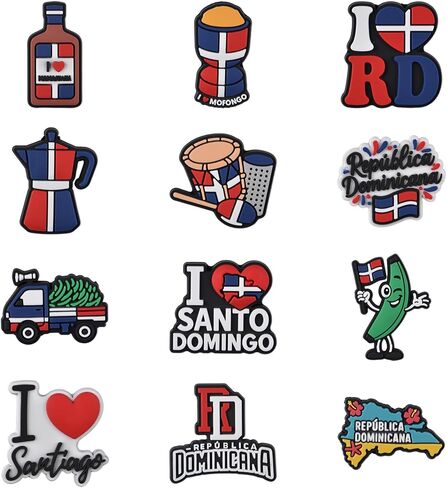 Dominicana Shoe Charms Flag Shoes Decoration Charms for Girls Boys Women Men Accessories Party Favor in Saudi Arabia