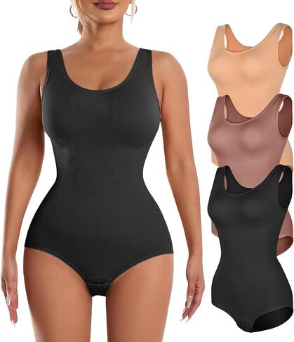 Women's Shapewear Bodysuit Tummy Control Hook Closure 3 Pack in Saudi Arabia